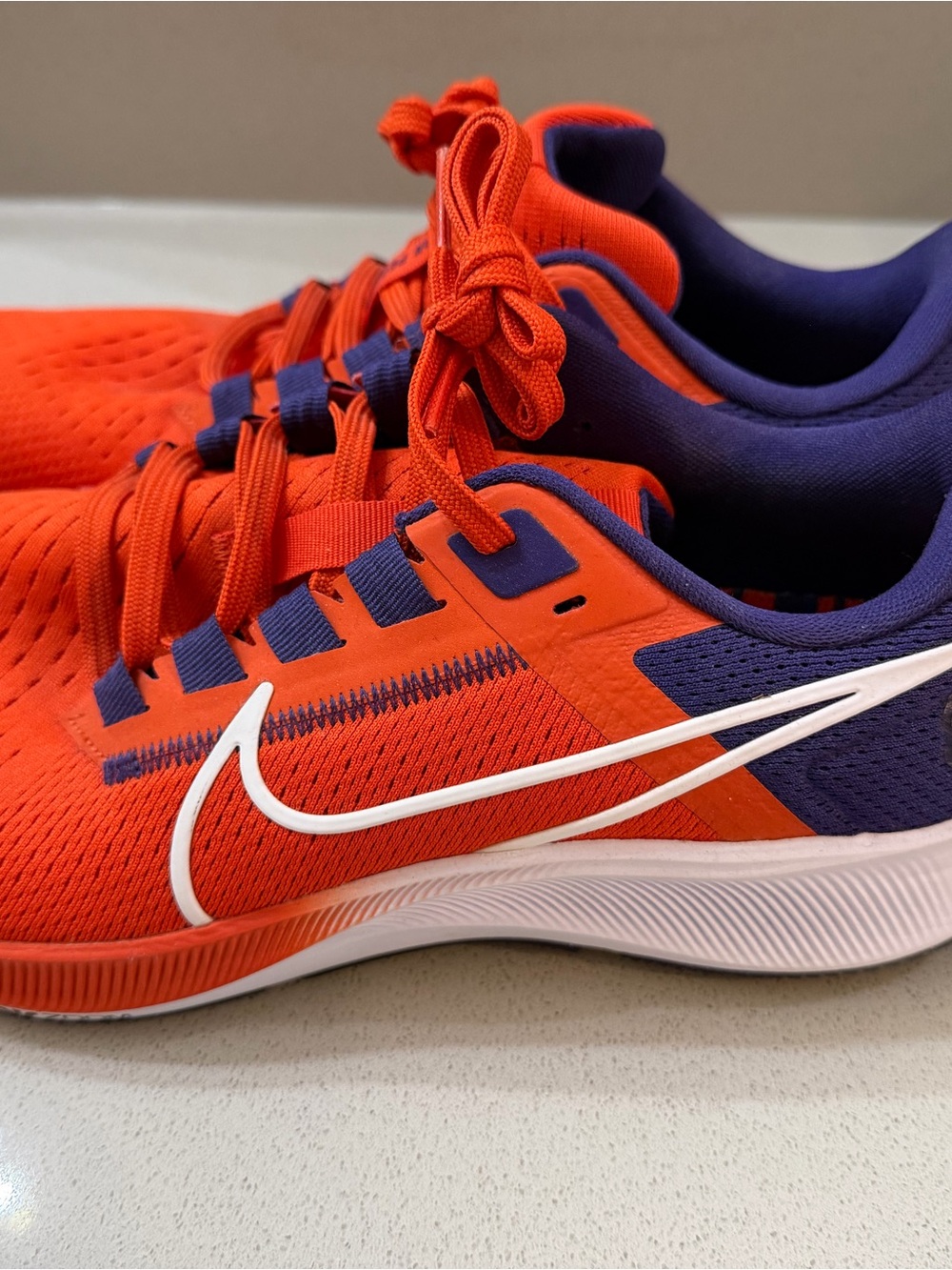 Nike Men's Clemson Athletic Running Shoes - Orange & Purple